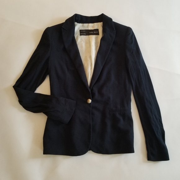Zara Jackets & Blazers - Zara Basics Navy Blue Blazer XS